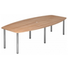 Conferentietafel KARAT 28 C in walnootlook met ovaal blad en vier chromen poten van hjh OFFICE PRO