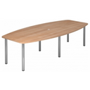 Conferentietafel KARAT 28 C in walnootlook met ovaal blad en vier chromen poten van hjh OFFICE PRO