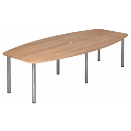 Conferentietafel KARAT 28 C in walnootlook met ovaal blad en vier chromen poten van hjh OFFICE PRO