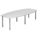 Ovale conferentietafel KARAT 28 C met wit tafelblad en chromen poten van hjh OFFICE PRO