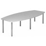 Ovale conferentietafel KARAT 28 C met grijs tafelblad en chromen poten van hjh OFFICE PRO