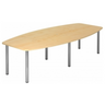 Conferentietafel KARAT 28 C in esdoornlook met zes zilverkleurige chromen poten van hjh OFFICE PRO