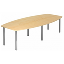 Conferentietafel KARAT 28 C in esdoornlook met zes zilverkleurige chromen poten van hjh OFFICE PRO