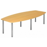 Conferentietafel KARAT 28 C in beukenhout-look met zes ronde chromen poten van hjh OFFICE PRO