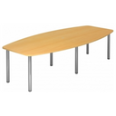 Conferentietafel KARAT 28 C in beukenhout-look met zes ronde chromen poten van hjh OFFICE PRO