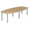 Conferentietafel KARAT 28 C in eikenlook met ovaal blad en vier chromen poten van hjh OFFICE PRO