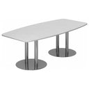 Witte conferentietafel KARAT S 22 C met twee verchroomde zuulpoten van hjh OFFICE PRO