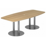 Conferentietafel KARAT S 22 C met ovaal eikenhouten blad en twee verchroomde zuulpoten van hjh OFFICE PRO