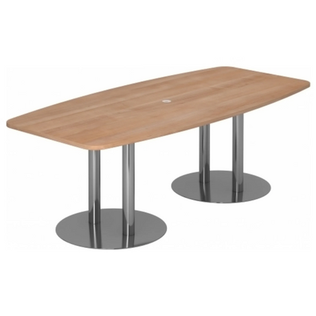 Conferentietafel KARAT S 22 C met notenhouten blad en twee verchroomde kolompoten van hjh OFFICE PRO