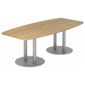 Conferentietafel KARAT S 22 S met eikenkleurig blad en zilverkleurige zuulpoten van hjh OFFICE PRO