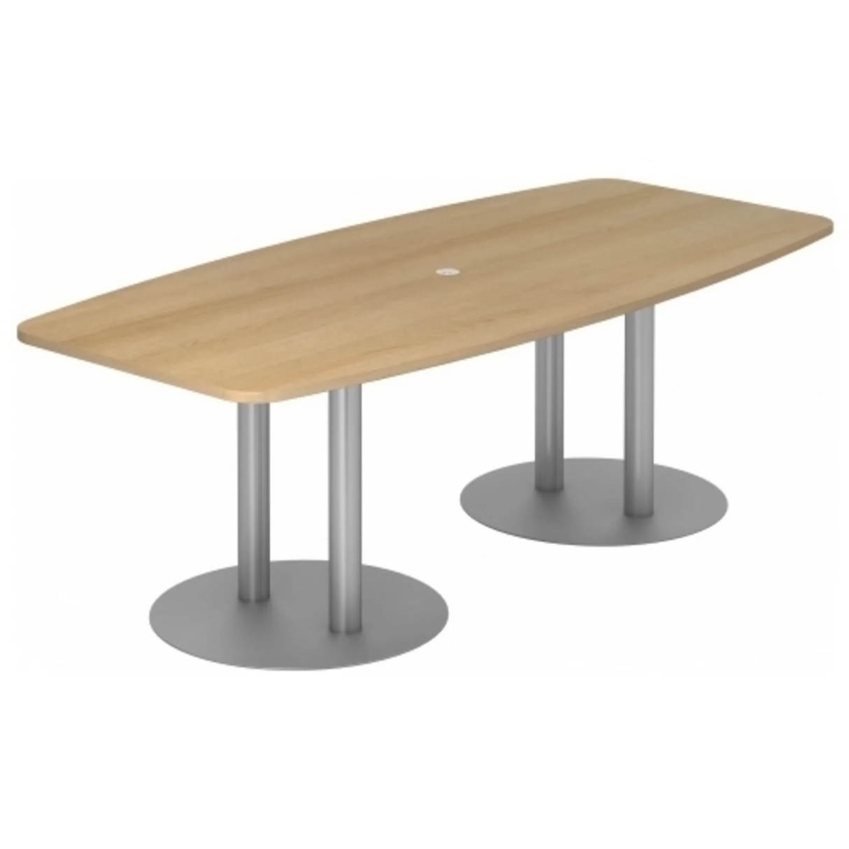 Conferentietafel KARAT S 22 S met eikenkleurig blad en zilverkleurige zuulpoten van hjh OFFICE PRO