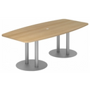 Conferentietafel KARAT S 22 S met eikenkleurig blad en zilverkleurige zuulpoten van hjh OFFICE PRO