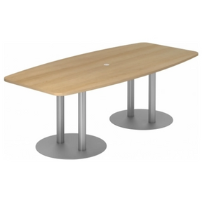 Conferentietafel KARAT S 22 S met eikenkleurig blad en zilverkleurige zuulpoten van hjh OFFICE PRO