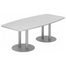 Witte conferentietafel KARAT S 22 S met zilverkleurige zuulpoten van hjh OFFICE PRO