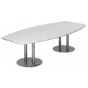 Ovale conferentietafel KARAT S 28 C met wit tafelblad en twee verchroomde kolompoten van hjh OFFICE PRO