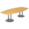 Conferentietafel KARAT S 28 C in beukenlook met twee verchroomde zuulpoten van hjh OFFICE PRO