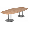 Conferentietafel KARAT S 28 C met walnotenhouten blad en verchroomde kolompoten van hjh OFFICE PRO