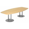 Ovale conferentietafel KARAT S 28 S in esdoornoptiek met zilverkleurige zuulpoten van hjh OFFICE PRO
