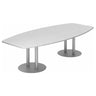 Witte conferentietafel KARAT S 28 S met ovaal blad en zilverkleurige zuulpoten van hjh OFFICE PRO