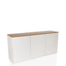 Dressoir KELO S in wit met een eikenkleurige plaat en drie deuren van hjh LIVING