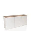 Dressoir KELO S in wit met een eikenkleurige plaat en drie deuren van hjh LIVING