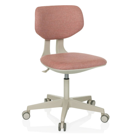 Roze Kinder bureaustoel KID CLASSIC met beige onderstel en vijf zwenkwielen van hjh OFFICE