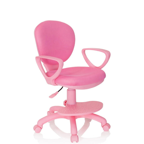Roze Kinder bureaustoel KID COLOUR met armleuningen en rolvoet van hjh OFFICE