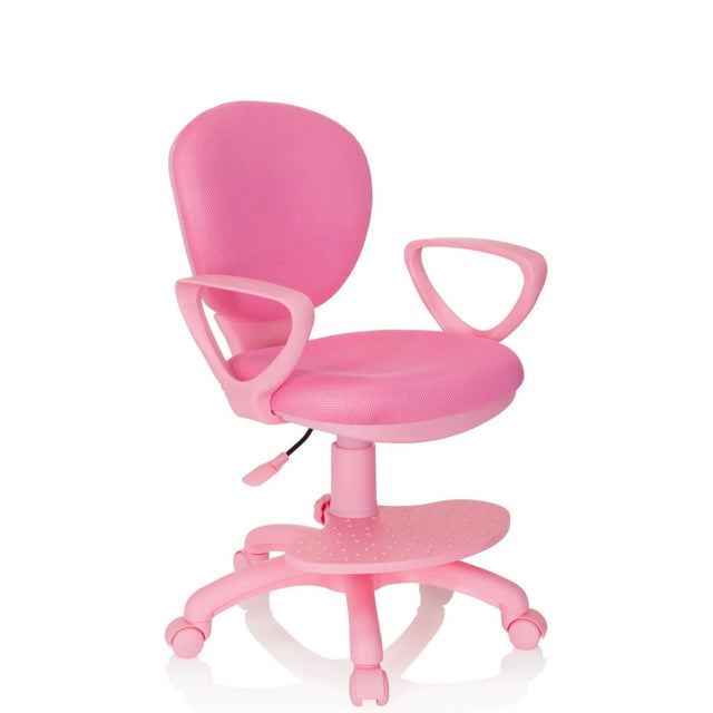 Roze Kinder bureaustoel KID COLOUR met armleuningen en rolvoet van hjh OFFICE