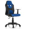 Kinder bureaustoel KID GAME AL in zwart-blauw met twee armleuningen en wielen van hjh OFFICE