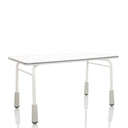 Lichtgrijs Kinder bureau KID GRO T met wit tafelblad en stevige poten van hjh OFFICE
