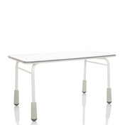 Lichtgrijs Kinder bureau KID GRO T met wit tafelblad en stevige poten van hjh OFFICE