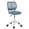 Blauwe Kinder bureaustoel KID QW met een gestreepte rugleuning en wit onderstel van hjh OFFICE
