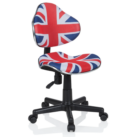 Kinder bureaustoel KIDDY GTI-2 met Union Jack-patroon in blauw, rood en wit van hjh OFFICE