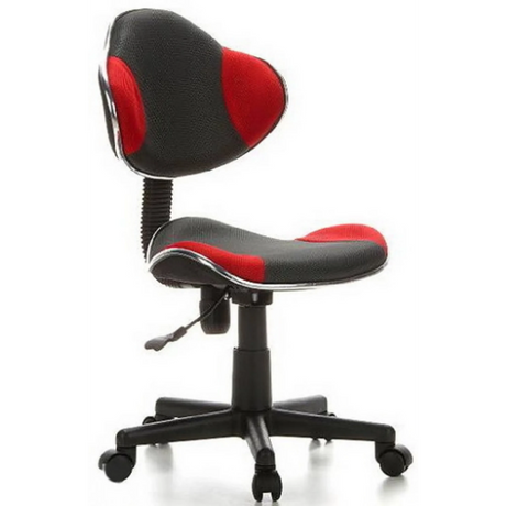 Grijs-rode Kinder bureaustoel KIDDY GTI-2 met netbespanning en rolvoet van hjh OFFICE