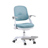 Kinderbureaustoel Kiddy Smart Step in blauw met wit frame en geïntegreerde voetensteun van hjh OFFICE