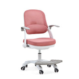 Kinderbureaustoel Kiddy Smart Step in roze met wit frame en geïntegreerde voetensteun van hjh OFFICE