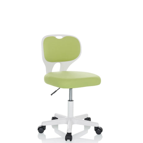 Groene Kinder bureaustoel KIDDY TOP W met wit frame en zwenkwielen van hjh OFFICE