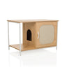 Kattenhuis KITTYHOME 1 in beukenlook met wit metalen frame en geïntegreerde slaapplek van hjh LIVING