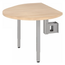 Aanbouwplaat LA92 C in eikenlook met zilverkleurige steunpoten en een console van hjh OFFICE PRO