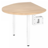 Aanbouwplaat LA92 C in eikenlook met witte console en twee steunpoten van hjh OFFICE PRO