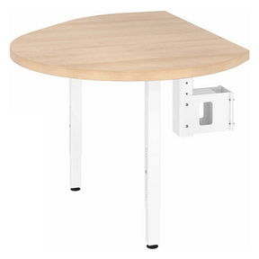 Aanbouwplaat LA92 C in eikenlook met witte console en twee steunpoten van hjh OFFICE PRO