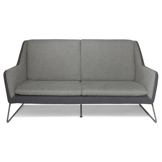 Lichtgrijze lounge bank LAGUN met donkergrijze accenten en slanke metalen poten van hjh OFFICE