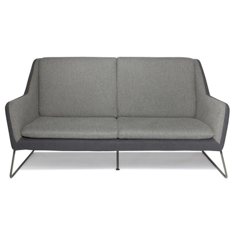 Lichtgrijze lounge bank LAGUN met donkergrijze accenten en slanke metalen poten van hjh OFFICE