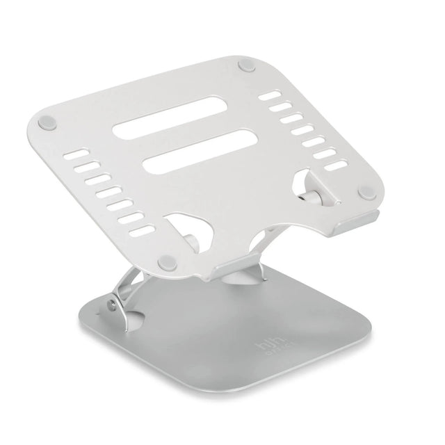 Zilveren onderzetter LAPTOP STAND met ventilatiesleuven en verstelbaar frame van hjh OFFICE