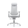 High end bureaustoel LiberNovo Omni Pro in wit met hoofdsteun en armleuningen van Libernovo