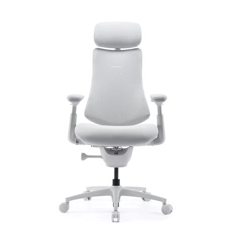 High end bureaustoel LiberNovo Omni Pro in wit met hoofdsteun en armleuningen van Libernovo