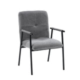 Grijze gestoffeerde fauteuil Lifea Flex met zwart metalen frame en armleuningen van hjh LIVING