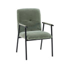 Fauteuil Lifea Flex met groene stoffen bekleding en zwarte armleuningen van hjh LIVING