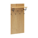 Wandkapstok LINNO SPACE in eikenlook met zwarte legplank en zes haken van hjh LIVING