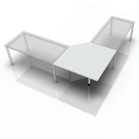 Grijze trapeziumplaat LT12 met afmetingen 120 x 120 mm en metalen poten van hjh OFFICE PRO